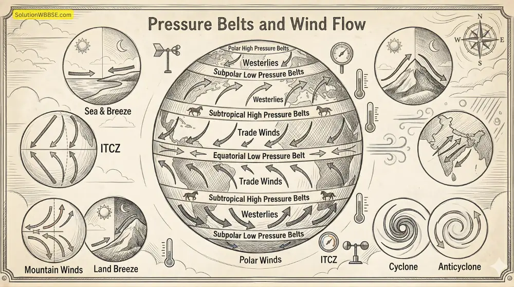 অষ্টম শ্রেণি ভূগোল - চাপবলয় ও বায়ুপ্রবাহ