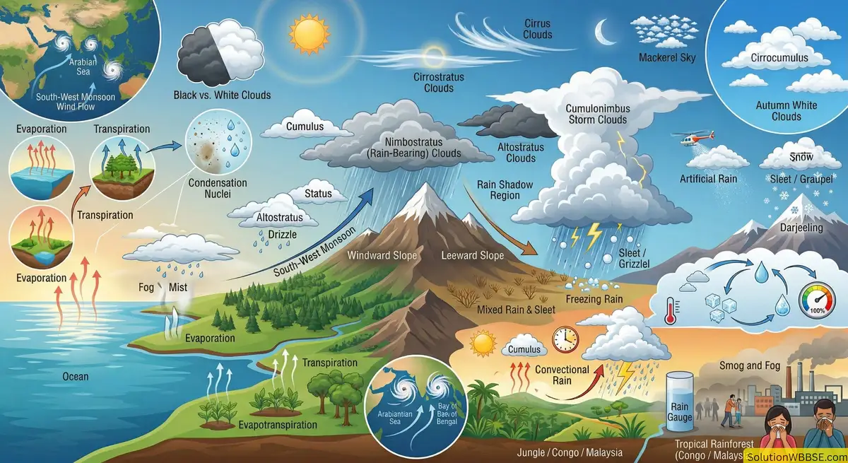 অষ্টম শ্রেণি ভূগোল - মেঘ ও বৃষ্টি (পঞ্চম অধ্যায়) - সংক্ষিপ্ত প্রশ্ন ও উত্তর 1 অষ্টম শ্রেণি ভূগোল - মেঘ ও বৃষ্টি (পঞ্চম অধ্যায়) - সংক্ষিপ্ত প্রশ্ন ও উত্তর