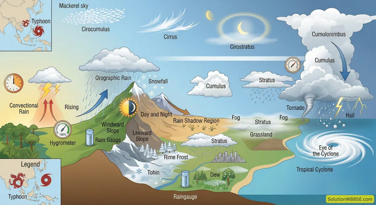 অষ্টম শ্রেণি ভূগোল - মেঘ ও বৃষ্টি (পঞ্চম অধ্যায়) - অতিসংক্ষিপ্ত প্রশ্ন ও উত্তর 1 অষ্টম শ্রেণি ভূগোল - মেঘ ও বৃষ্টি