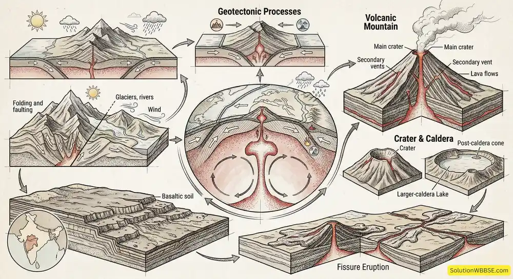 অষ্টম শ্রেণি ভূগোল - অস্থিত পৃথিবী - অগ্ন্যুদ্গম - টীকা 1 অস্থিত পৃথিবী - অগ্ন্যুদ্গম