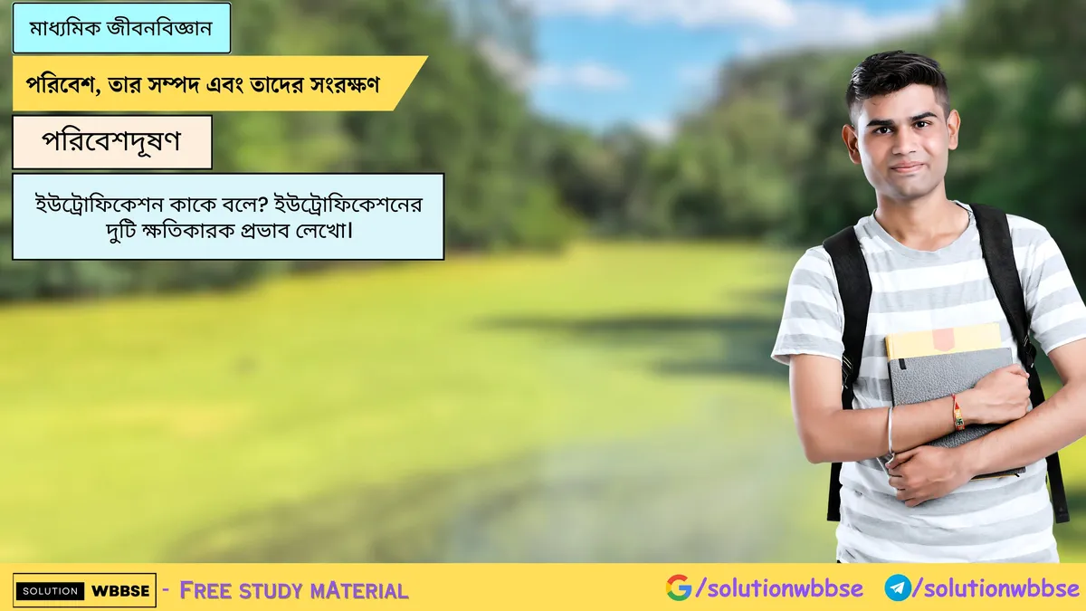 ইউট্রোফিকেশন কাকে বলে? ইউট্রোফিকেশনের দুটি ক্ষতিকারক প্রভাব লেখো।