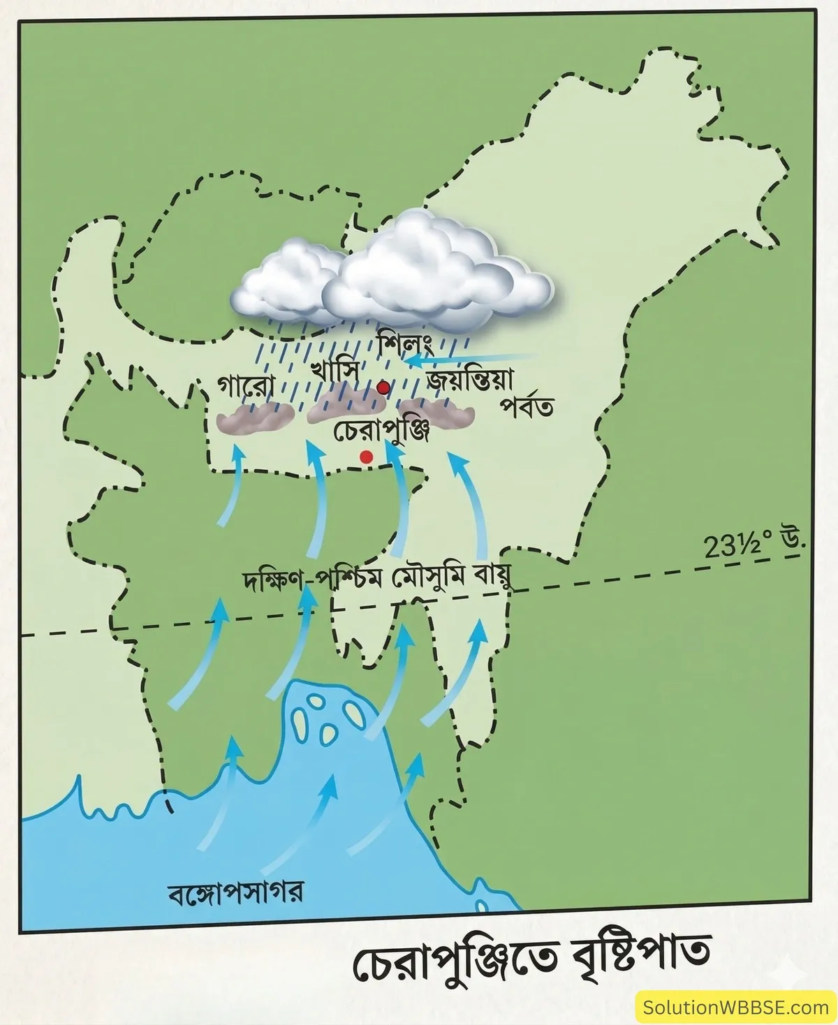 চেরাপুঞ্জিতে বৃষ্টিপাত