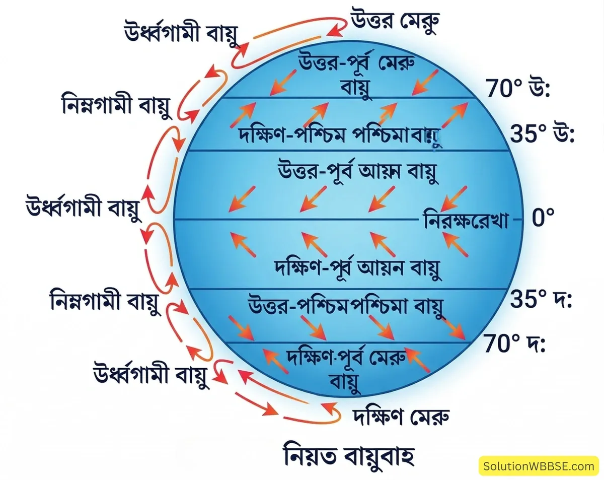 অষ্টম শ্রেণির ভূগোল - চাপবলয় ও বায়ুপ্রবাহ - রচনাধর্মী প্রশ্ন ও উত্তর 4 নিয়ত বায়ুপ্রবাহ