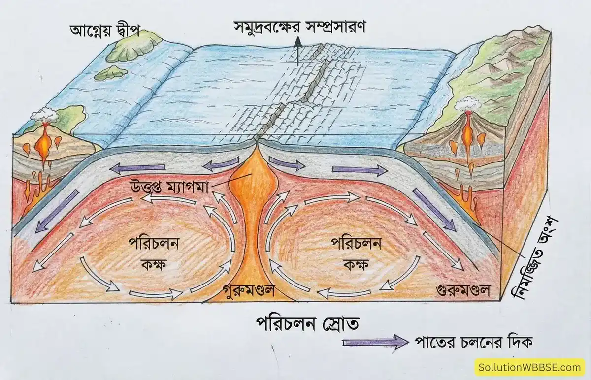 অষ্টম শ্রেণির ভূগোল - দ্বিতীয় অধ্যায়: পাতসংস্থান তত্ত্ব - অস্থিত পৃথিবী - রচনাধর্মী প্রশ্ন ও উত্তর 5 পরিচলন স্রোত (Convectional Current) সম্পর্কে লেখো।