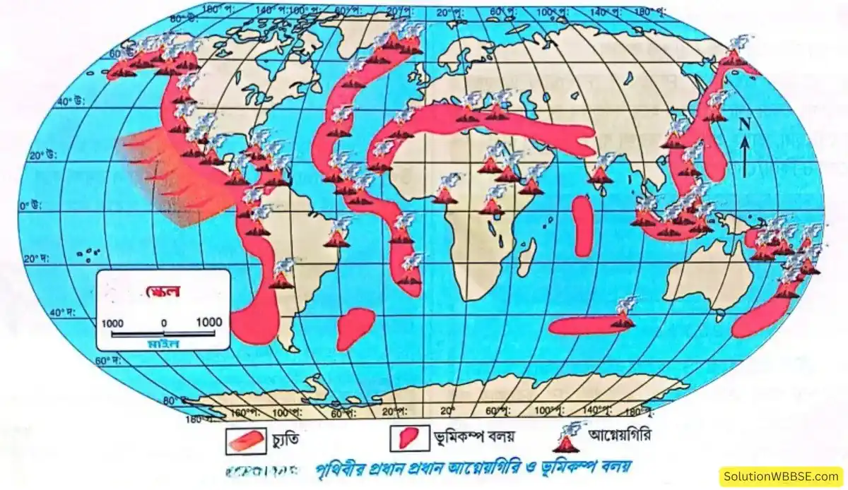 পৃথিবীর প্রধান প্রধান আগ্নেয়গিরি ও ভূমিকম্প বলয়