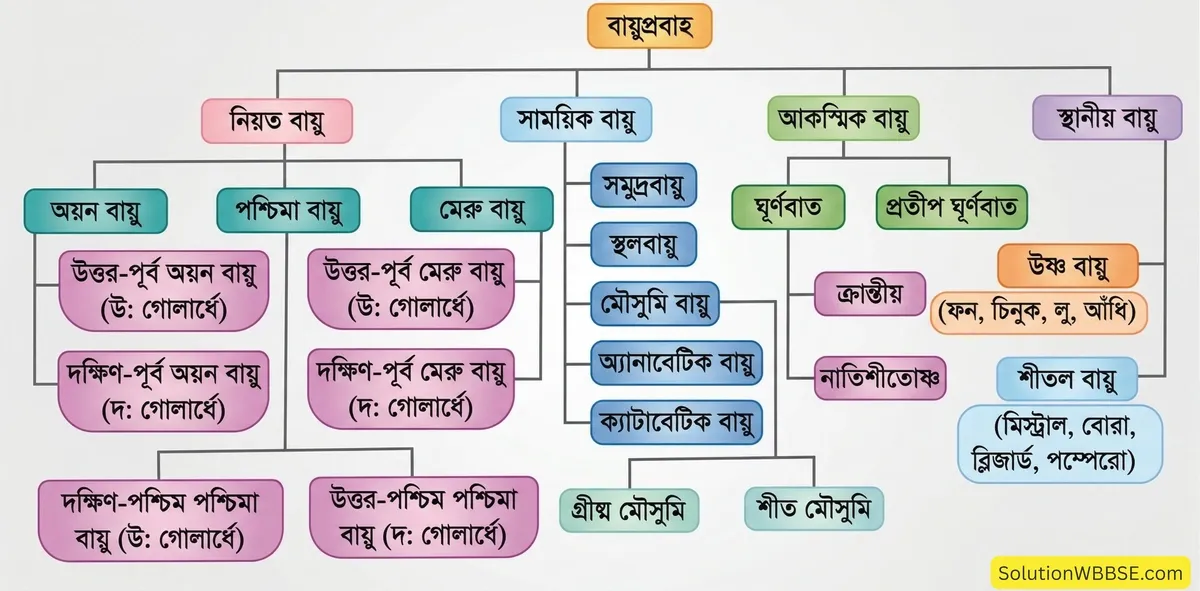 অষ্টম শ্রেণির ভূগোল - চাপবলয় ও বায়ুপ্রবাহ - রচনাধর্মী প্রশ্ন ও উত্তর 2 বায়ুপ্রবাহের শ্রেণিবিভাগ