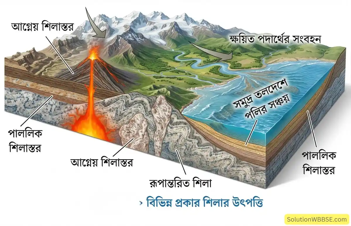 বিভিন্ন প্রকার শিলার উৎপত্তি