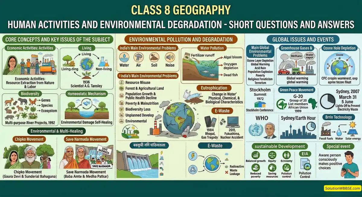 মানুষের কার্যাবলি ও পরিবেশের অবনমন - সংক্ষিপ্ত প্রশ্ন ও উত্তর