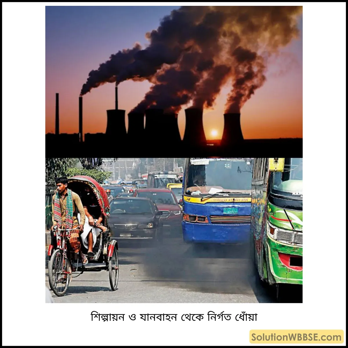 শিল্পায়ন ও যানবাহন থেকে নির্গত ধোঁয়া