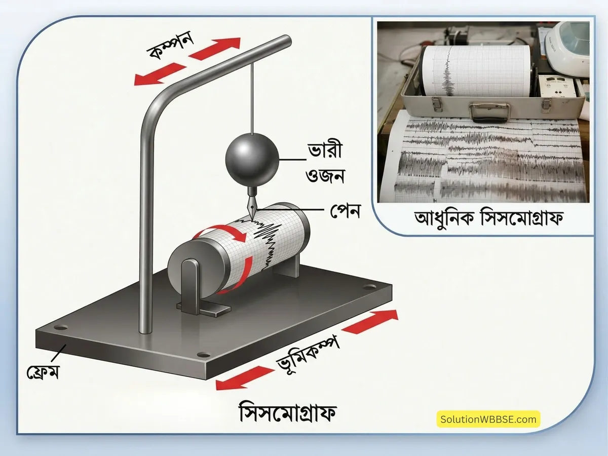 অষ্টম শ্রেণি ভূগোল - অস্থিত পৃথিবী - ভূমিকম্প - টীকা 4 সিসমোগ্রাফ