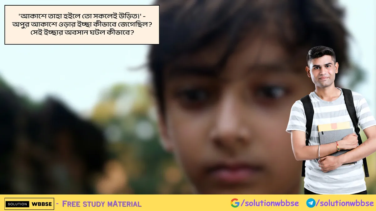 'আকাশে তাহা হইলে তো সকলেই উড়িত।' - অপুর আকাশে ওড়ার ইচ্ছা কীভাবে জেগেছিল? সেই ইচ্ছার অবসান ঘটল কীভাবে?