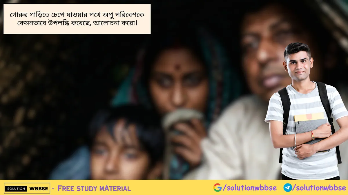 গোরুর গাড়িতে চেপে যাওয়ার পথে অপু পরিবেশকে কেমনভাবে উপলব্ধি করেছে, আলোচনা করো।