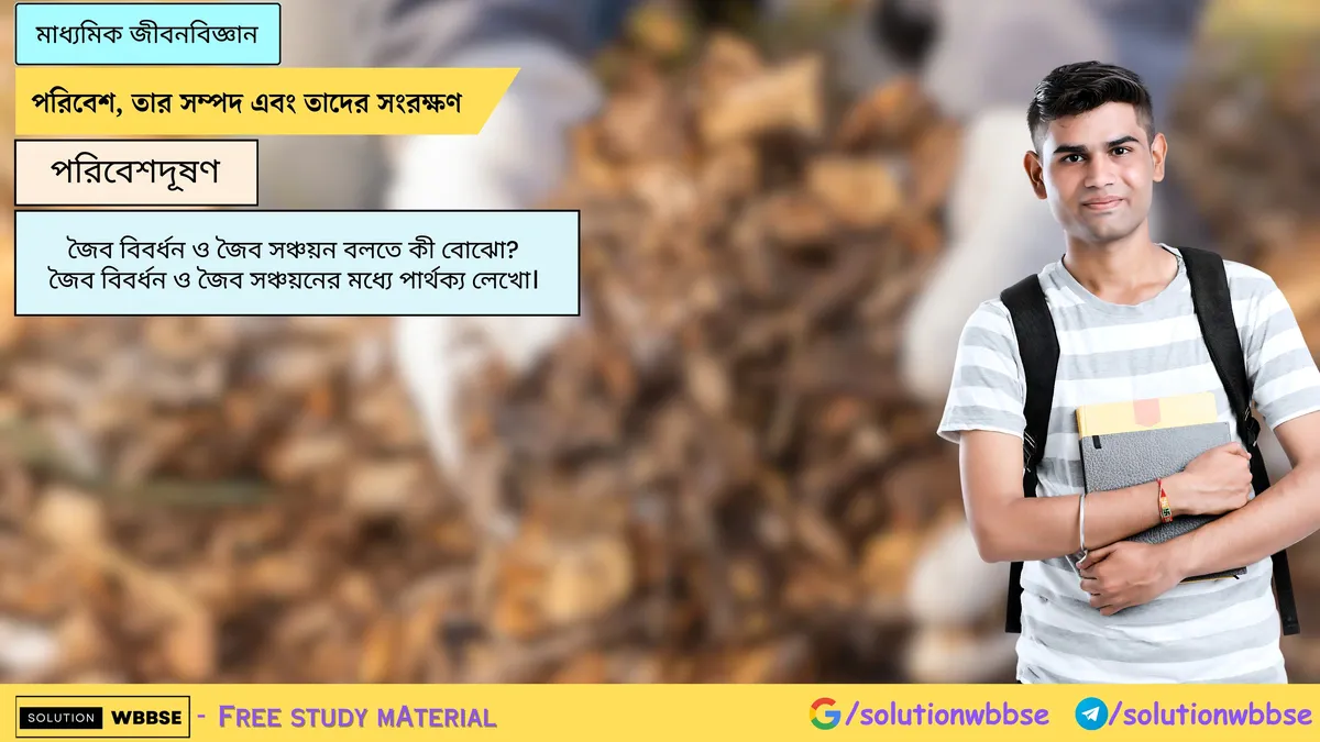 জৈব বিবর্ধন ও জৈব সঞ্চয়ন বলতে কী বোঝো? জৈব বিবর্ধন ও জৈব সঞ্চয়নের মধ্যে পার্থক্য লেখো।