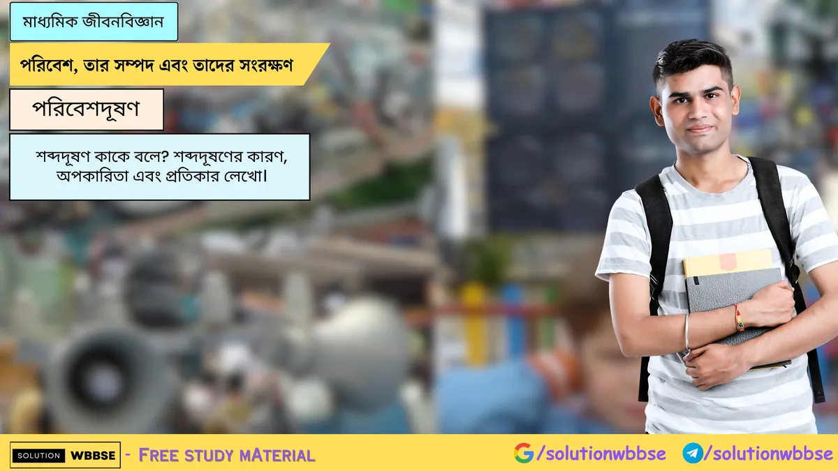 শব্দদূষণ কাকে বলে? শব্দদূষণের কারণ, অপকারিতা এবং প্রতিকার লেখো।