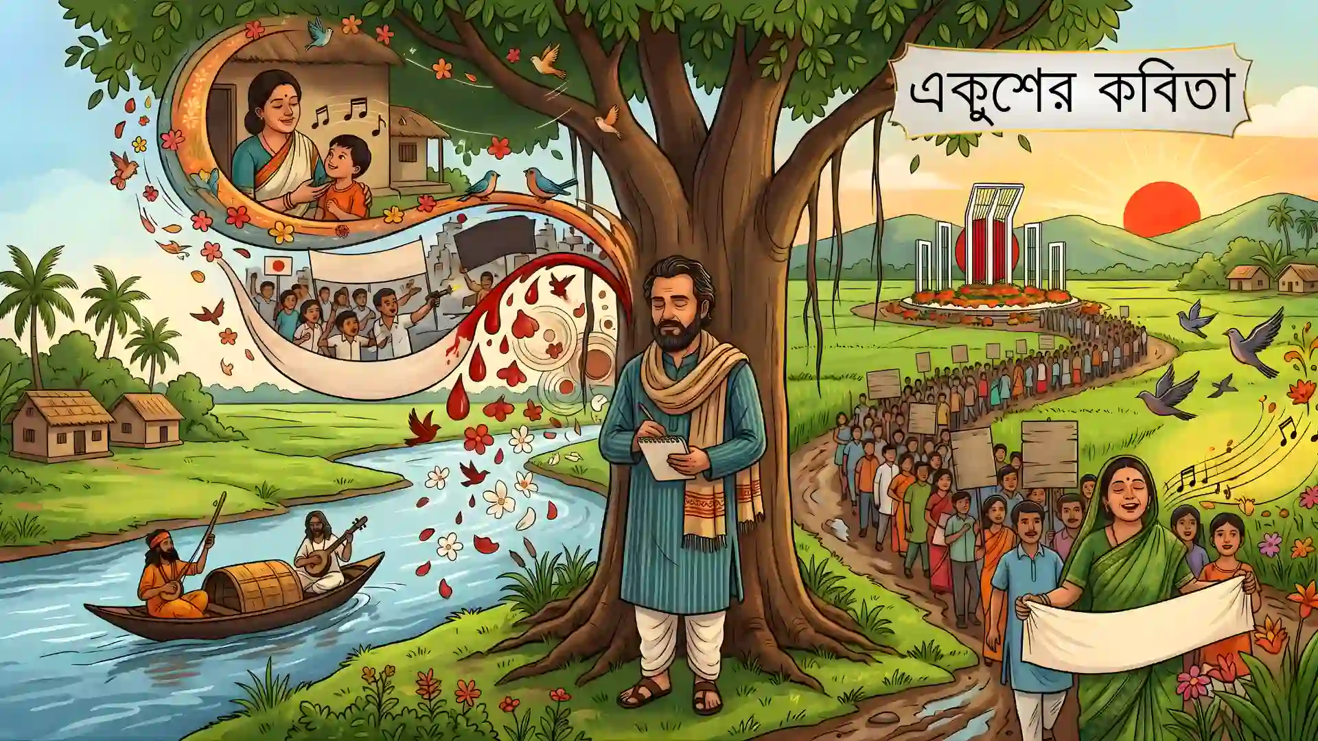 সপ্তম শ্রেণি বাংলা – একুশের কবিতা – রচনাধর্মী প্রশ্ন ও উত্তর