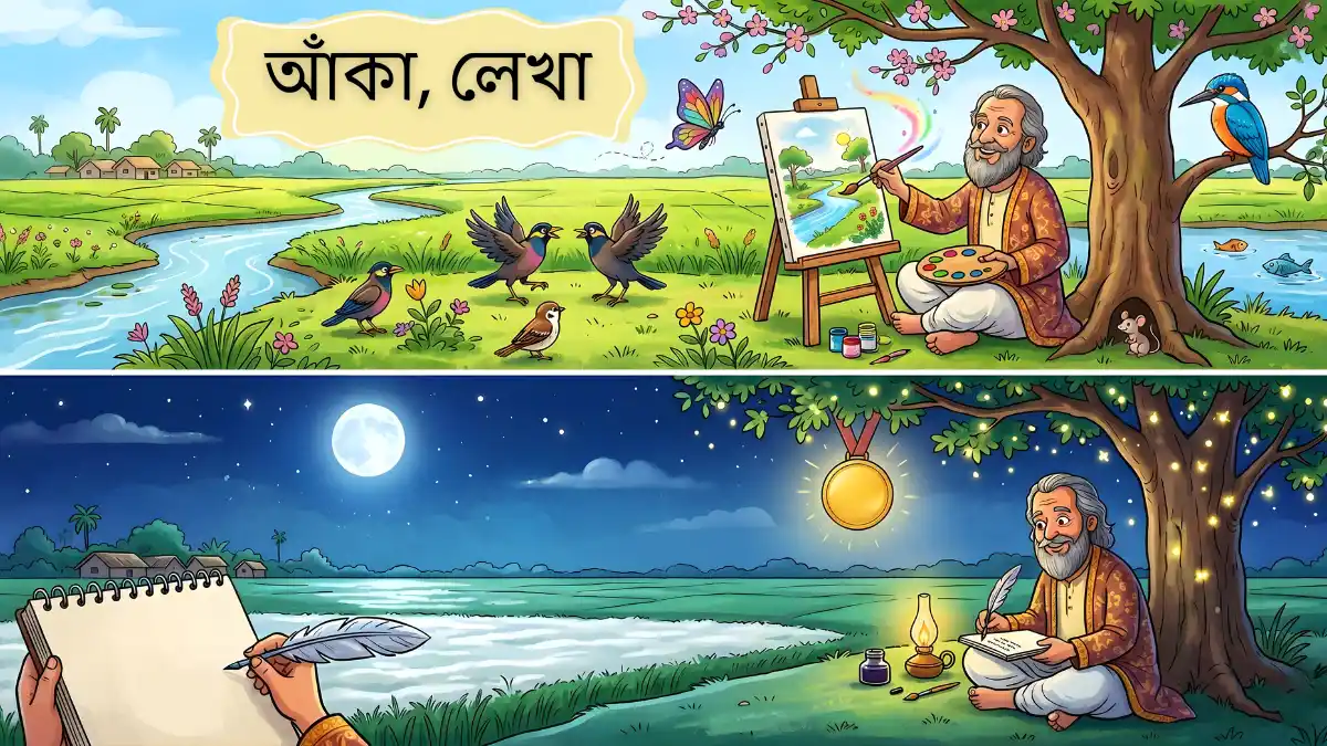 সপ্তম শ্রেণি বাংলা – আঁকা, লেখা – অতিসংক্ষিপ্ত প্রশ্ন ও উত্তর