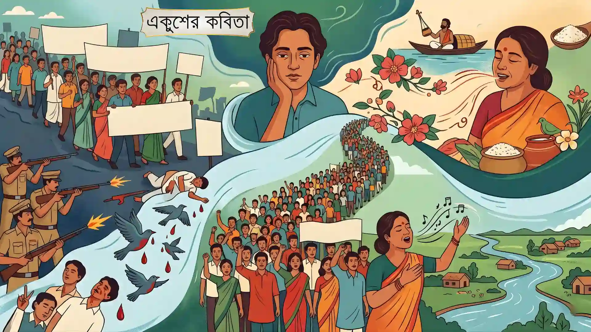 সপ্তম শ্রেণি বাংলা – একুশের কবিতা – বিষয়সংক্ষেপ